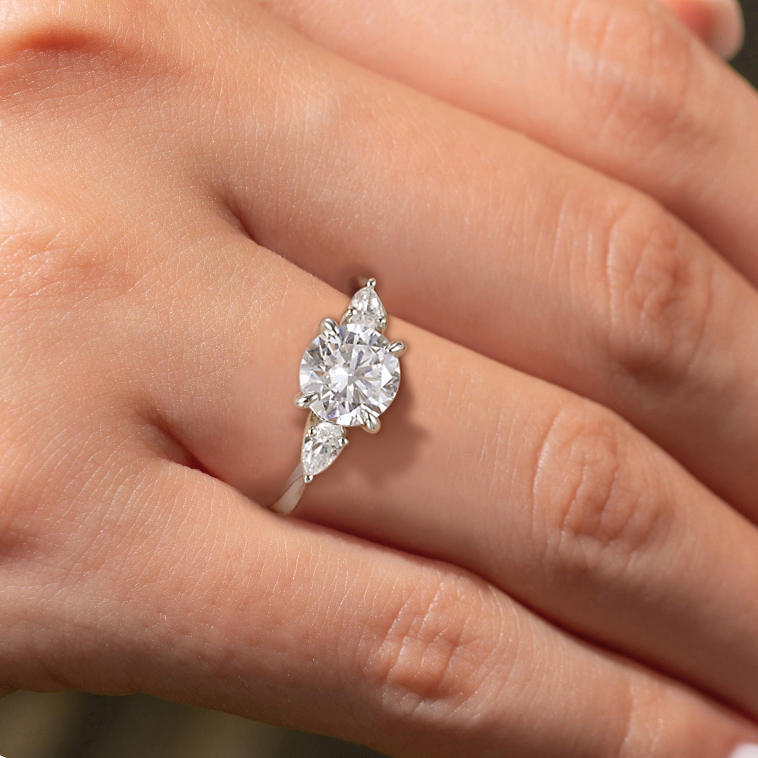 925 Sterling Silver Women's Round Cut Stone Promise Ring