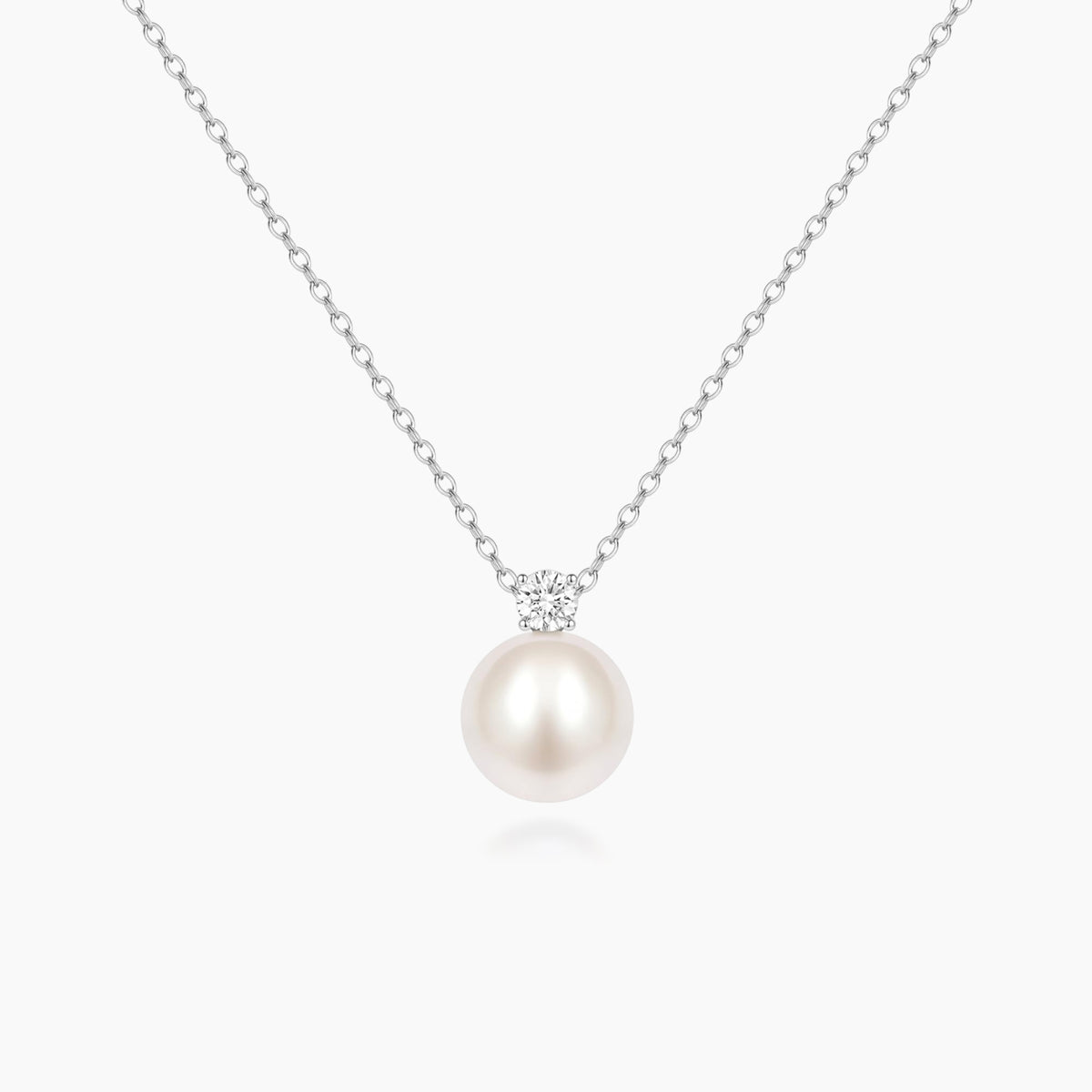925 Sterling Freshwater Pearl Cubic Zirconia Pendant Necklace