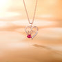 mom necklace, heart necklace, station necklace, layered necklace, cz necklace, dainty necklace, sterling silver necklaces, cz stones, rose gold necklace
