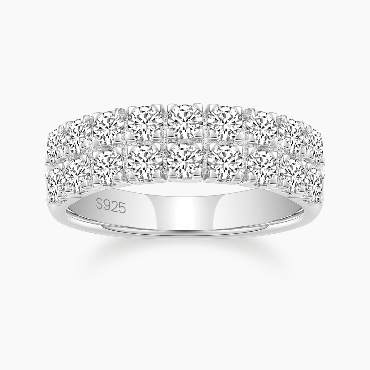 925 Sterling Moissanite Wedding Eternity Band