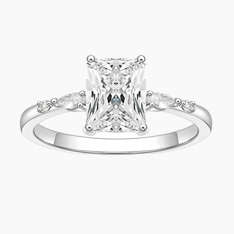 Anello di fidanzamento per anniversario di fidanzamento classico con taglio radiante da 2 CT