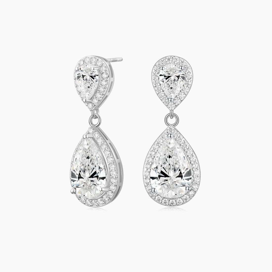 teardrop, bridal earrings, wedding earrings, pear cut, danity earrings, dangling earrings