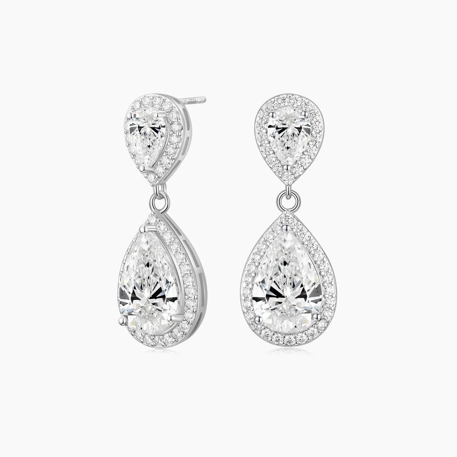 teardrop, bridal earrings, wedding earrings, pear cut, danity earrings, dangling earrings
