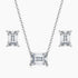 bridal set, stud earrings, solitaire necklace for women, sterling silver necklace, silver gemstone necklace, cubic zirconia necklace, cz necklace, dainty necklace, emerald cut, necklace and earrings set, sets bridal jewelry, wedding jewelry sets