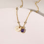 Birthstone necklace, nitial pendant necklace, Disc Pendant, Birthstone necklace, Gold Plated, Birthstone Necklace, Layered Necklace, Personalized Necklace, Delicate Necklace, Initial Necklace, Affordable Jewelry