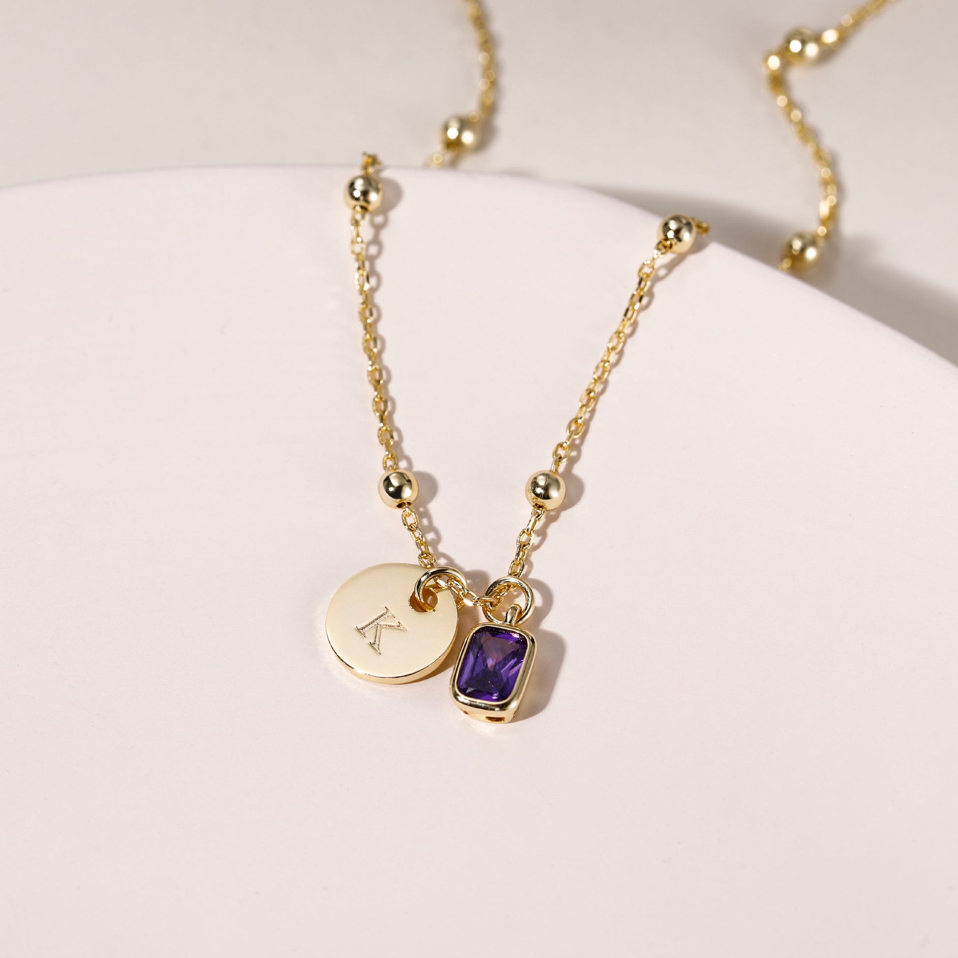 Birthstone necklace, nitial pendant necklace, Disc Pendant, Birthstone necklace, Gold Plated, Birthstone Necklace, Layered Necklace, Personalized Necklace, Delicate Necklace, Initial Necklace, Affordable Jewelry