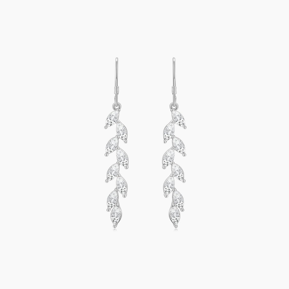 marsquise cut, bridal earrings, wedding earrings, sterling silver, cz stones, dainty earrings