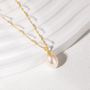 freshwater pearl necklace, fake pearl necklace, pearl necklace for brides, wedding pearl necklace, silver necklace, pendant necklace