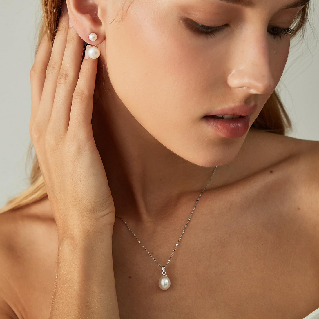 925 sterling silver, freshwater pearl necklace, fake pearl necklace, pearl necklace for brides, wedding pearl necklace, silver necklace, pendant necklace