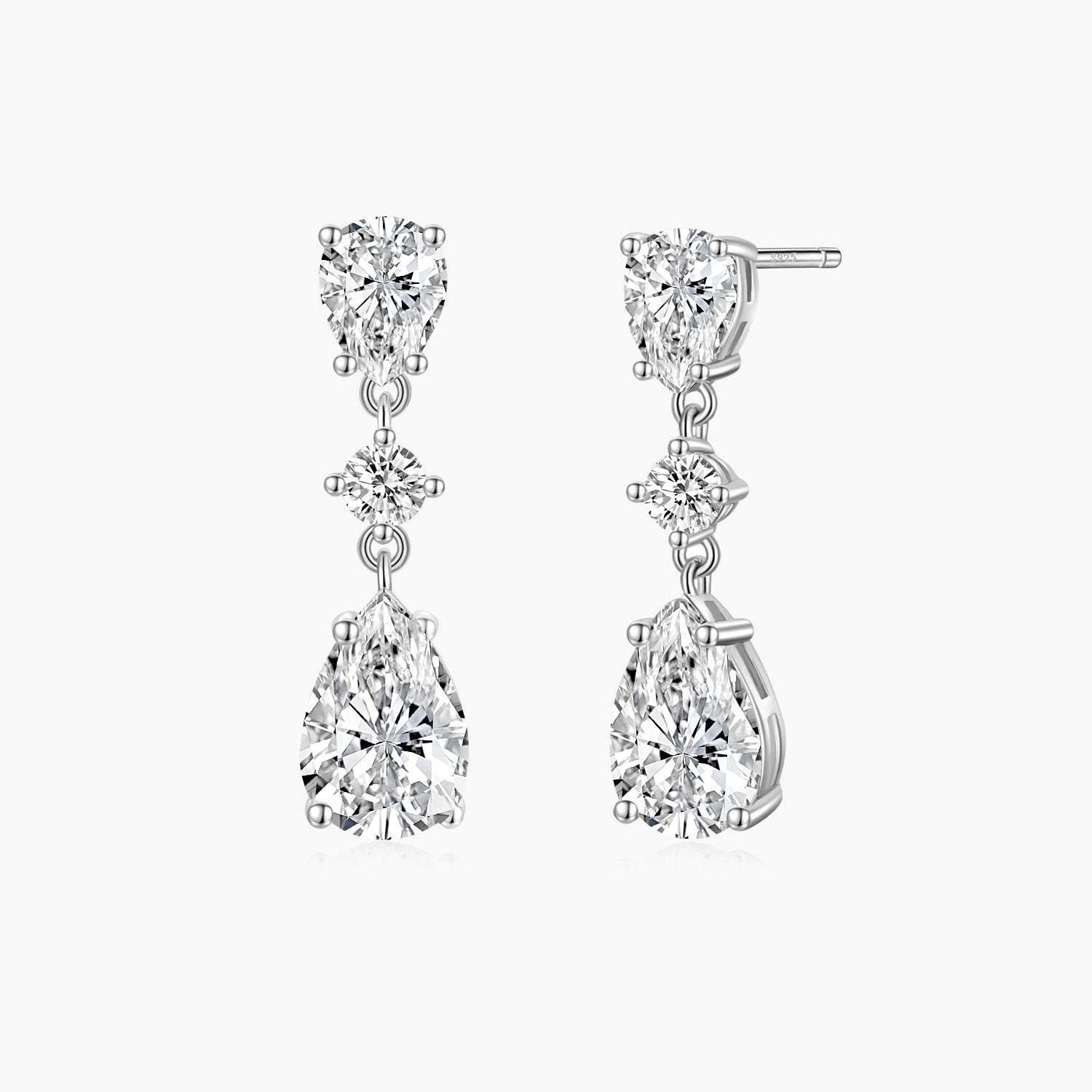 teardrop, bridal earrings, wedding earrings, pear cut, danity earrings, dangling earrings