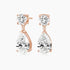 rose gold, dangling earrings, cz stones, drop earrings, prom earrings
