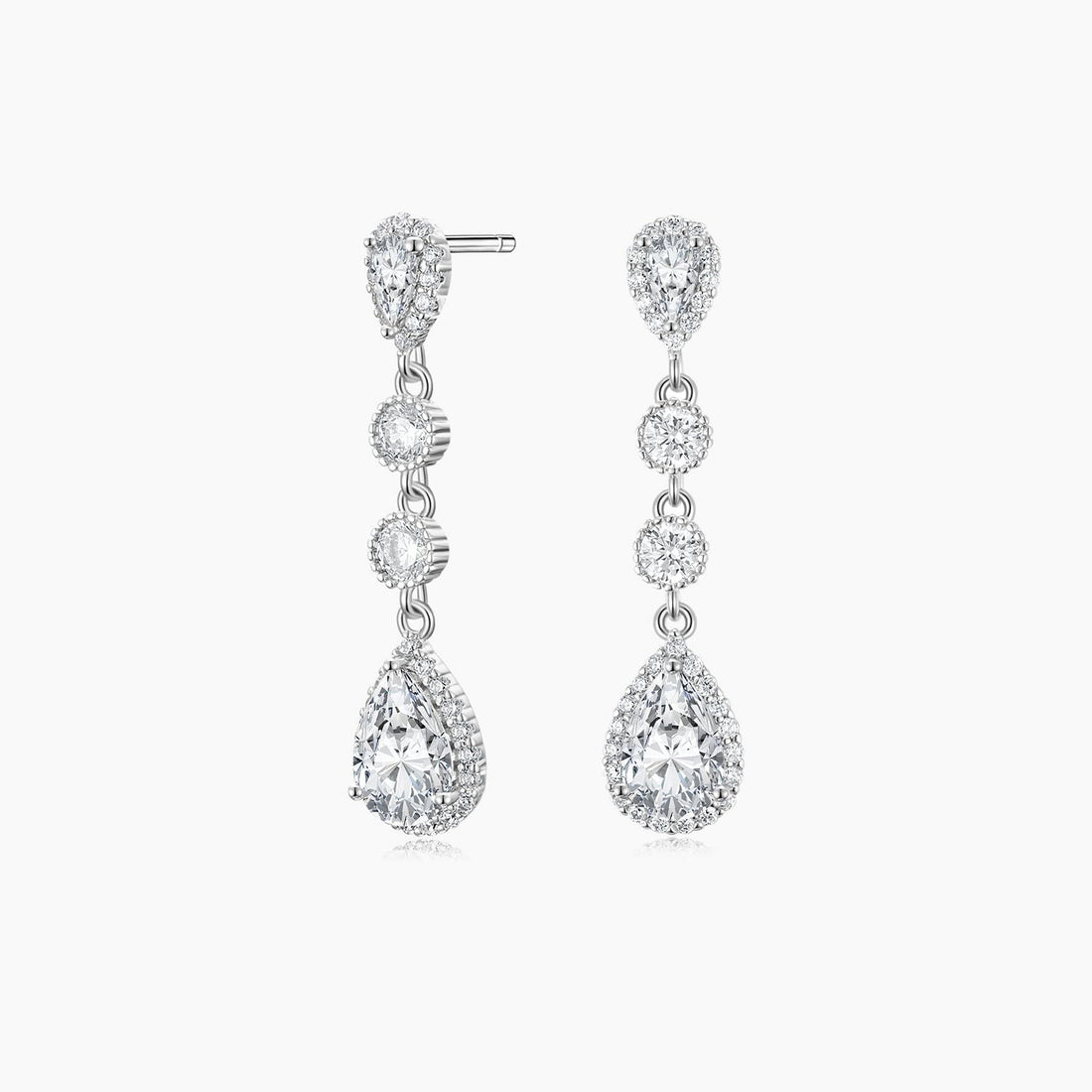 teardrop, bridal earrings, wedding earrings, pear cut, danity earrings, dangling earrings