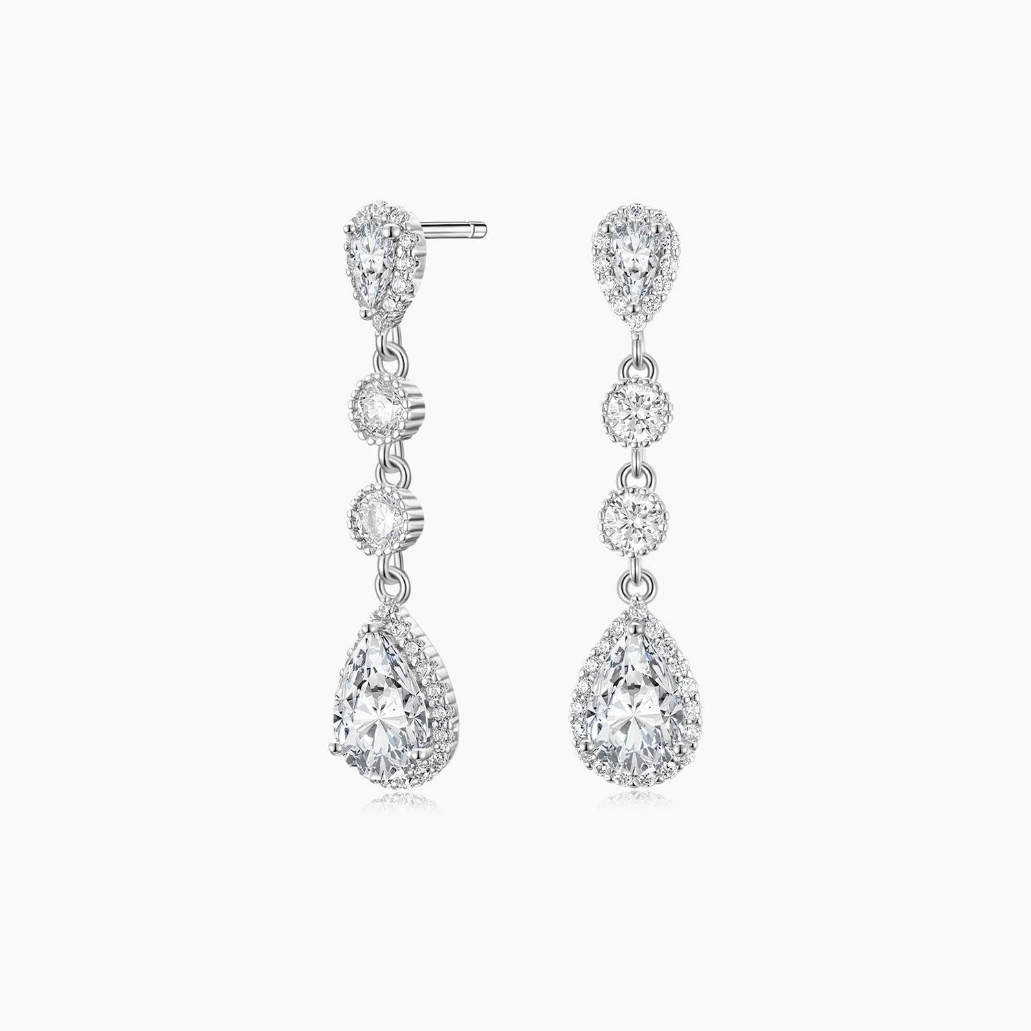 teardrop, bridal earrings, wedding earrings, pear cut, danity earrings, dangling earrings