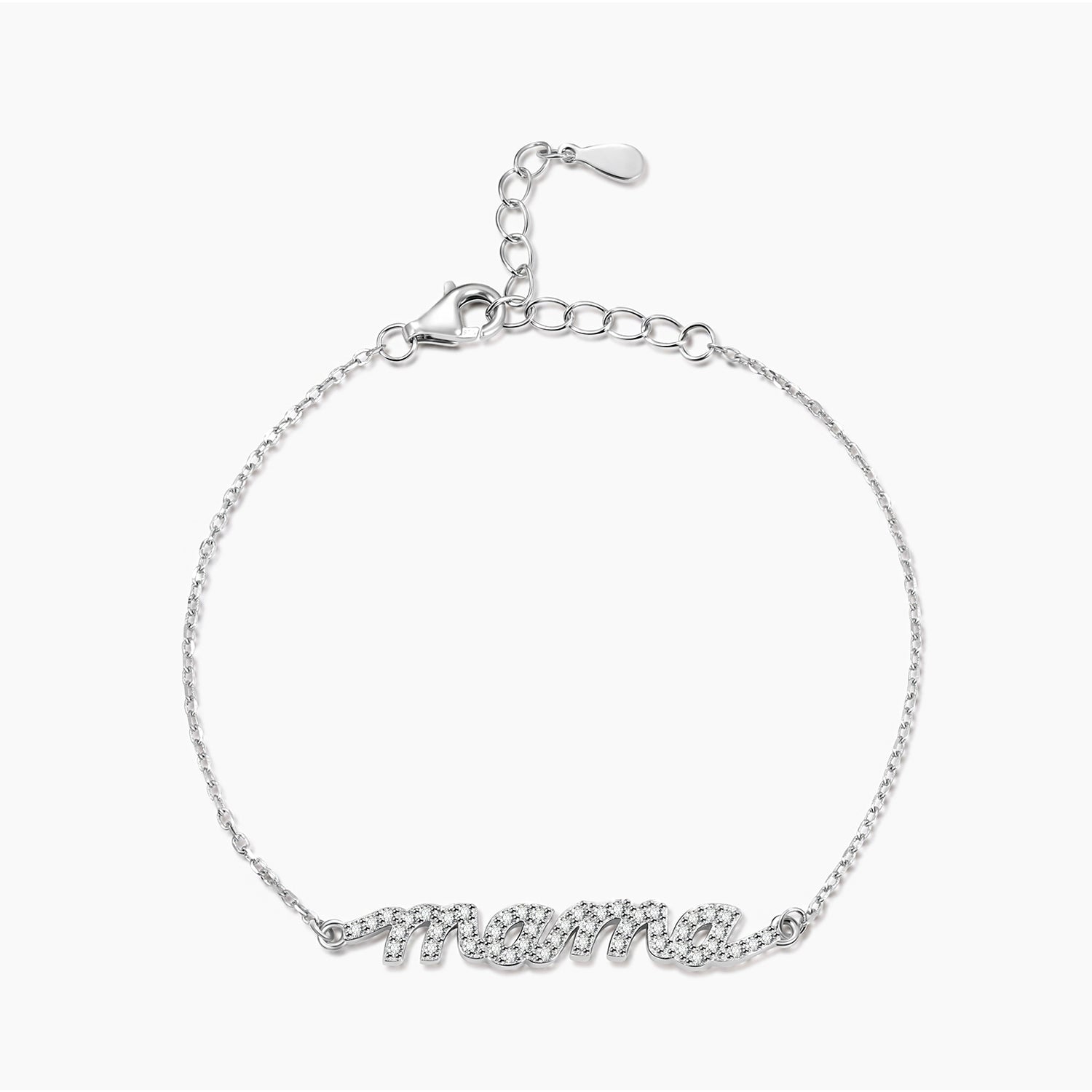 mom bracelet, name bracelet, cubic zirconia, bracelet for women