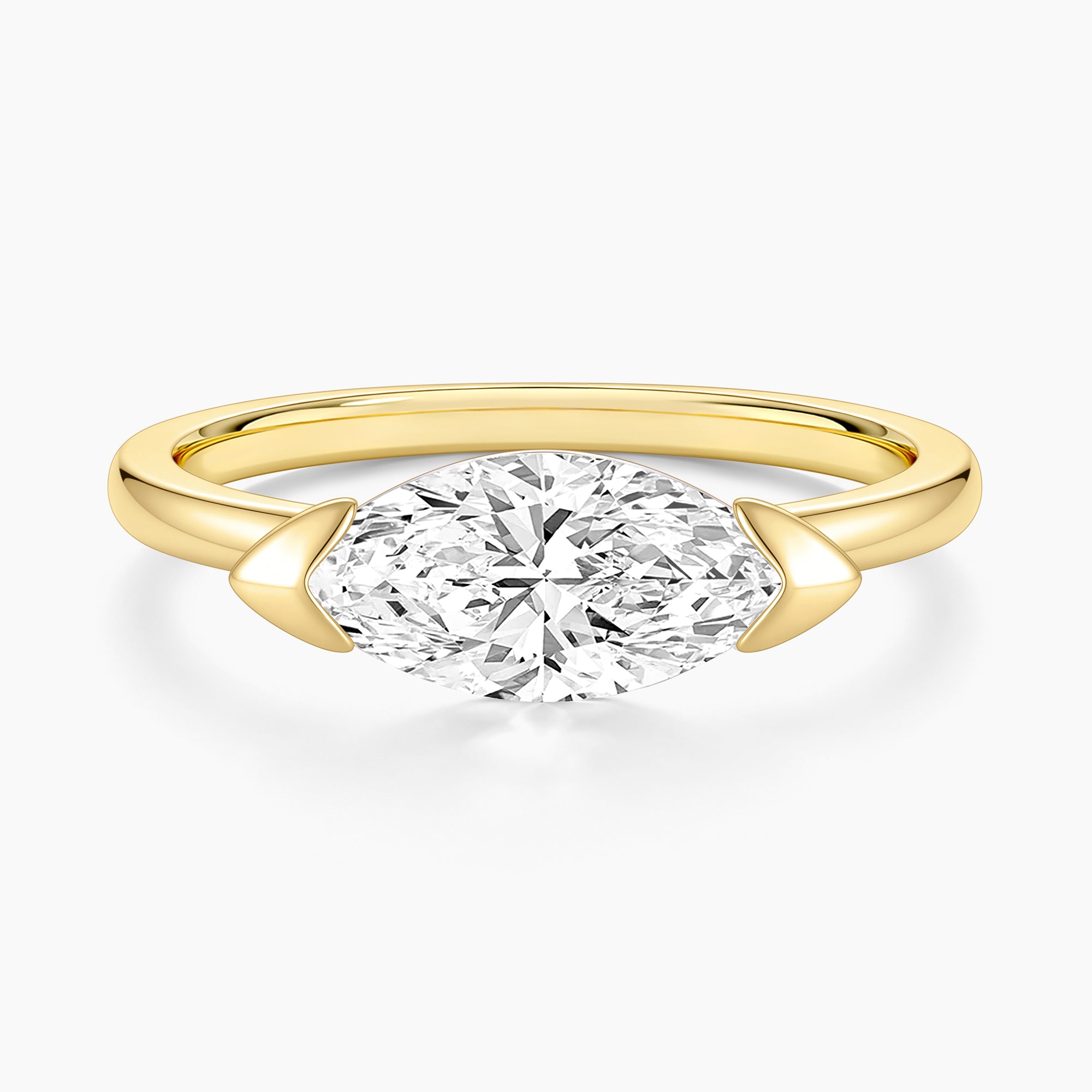 2.5CT East West Marquise Engagement Ring with Western Style