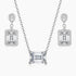 bridal set, bridal earrings, cz necklace for women, sterling silver necklace, silver gemstone necklace, cubic zirconia necklace, cz necklace, dainty necklace, emerald cut, necklace and earrings set, sets bridal jewelry, wedding jewelry sets, 30th wedding anniversary gift