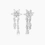 pear cut, oval cut, sterling silver, flower earrings, drop earrings