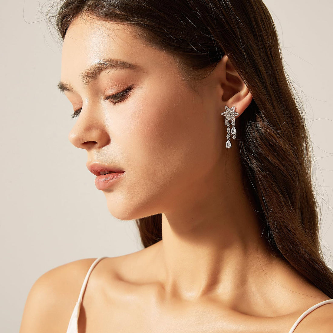 pear cut, flower earrings, drop earrings, statement earrings, cubic zirconia usa, hypoallergenic stud earrings, earrings dangle earrings, prom earrings