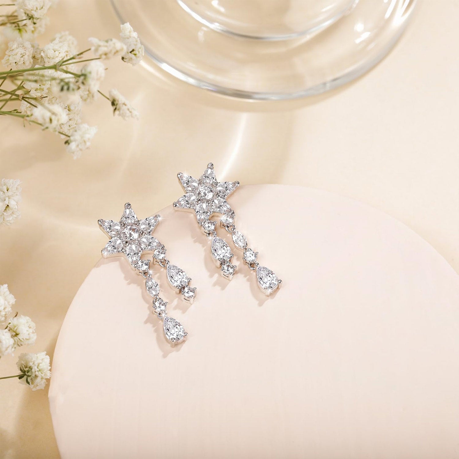 cz stones, cheap earrings, flower earrings, affordable jewelry, post earrings