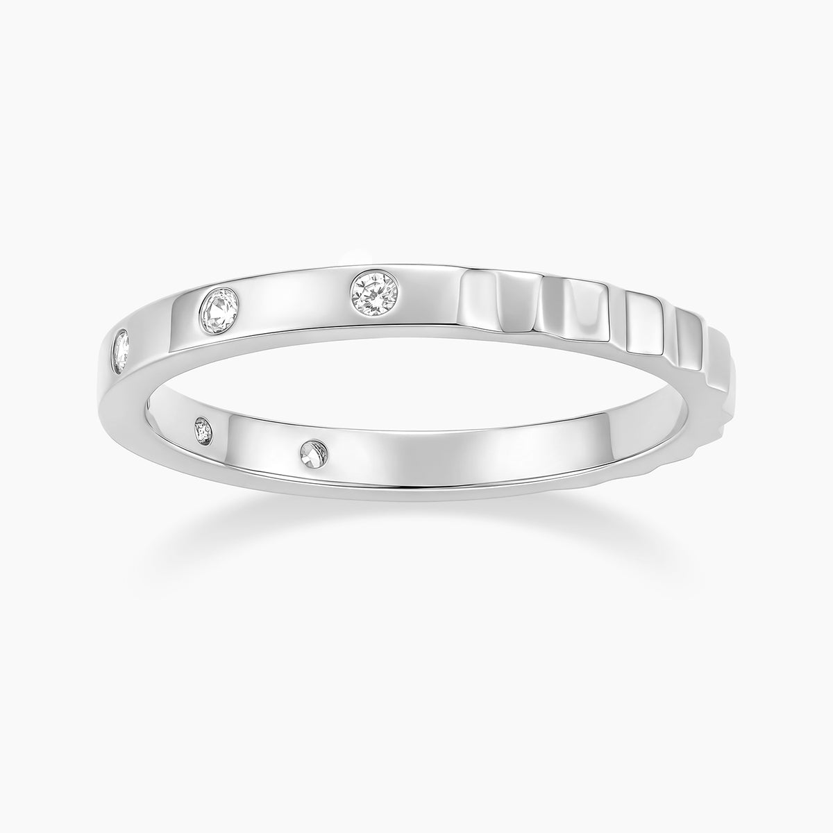 Fluted Half Wedding Band