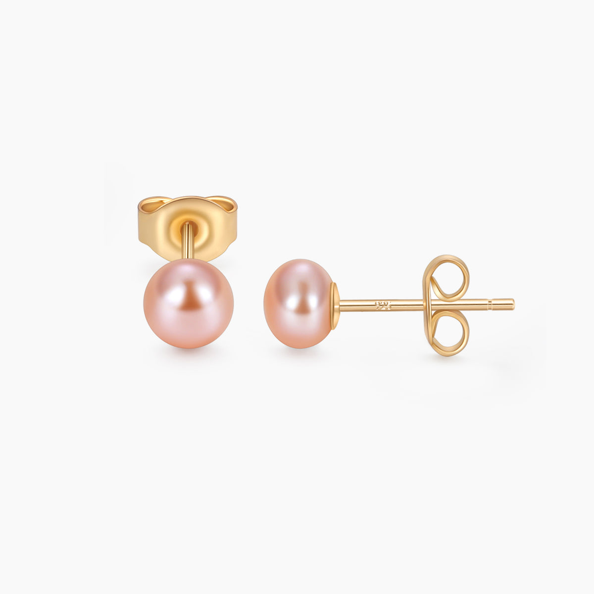 Pink Freshwater Pearl Stud Earrings