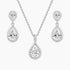 bridal set, bridal earrings, teardrop necklace for women, sterling silver necklace, silver gemstone necklace, cubic zirconia necklace, cz necklace, dainty necklace, teardrop, necklace and earrings set, sets bridal jewelry, wedding jewelry sets, affordable wedding ring set, wedding jewelry sets for bride