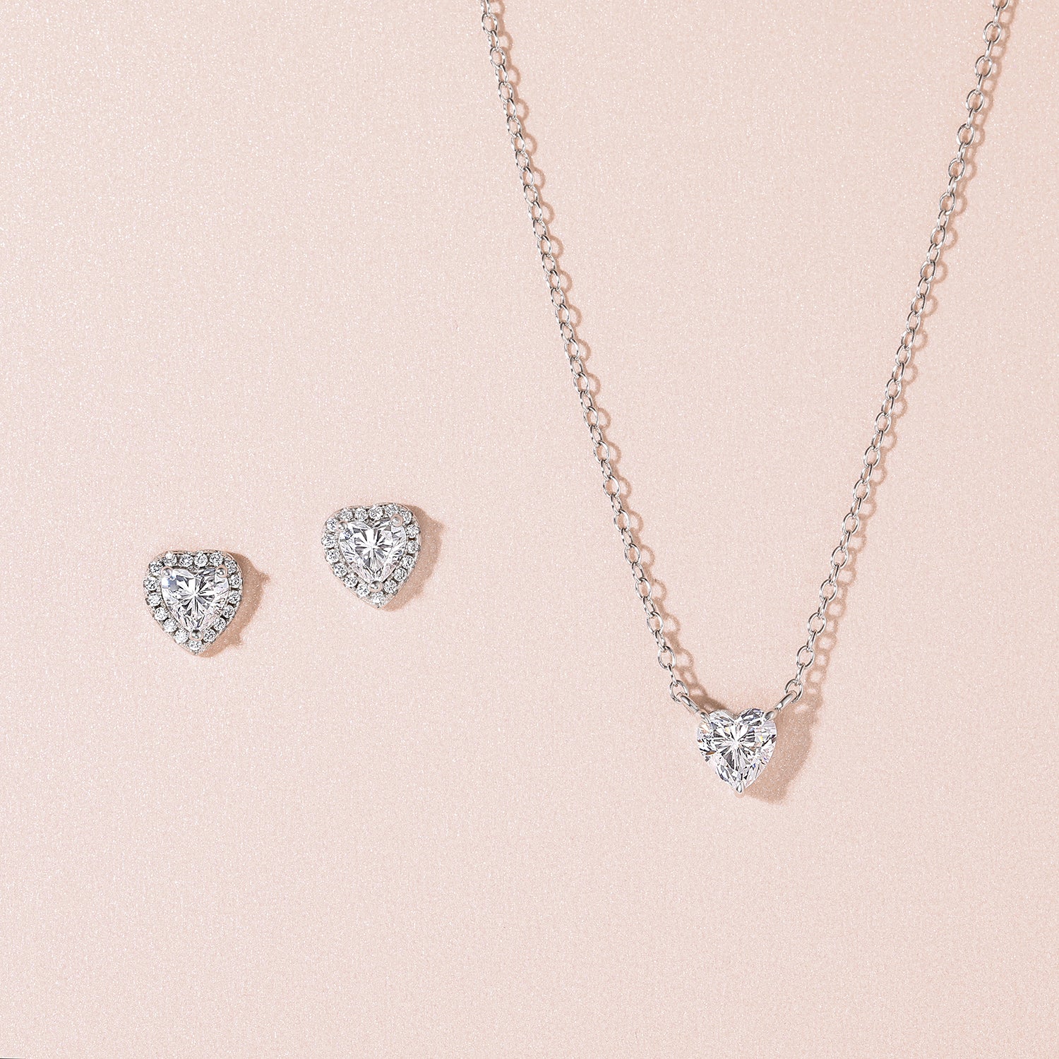 sets bridal jewelry, cz wedding sets, heart earrings, heart necklace, danity necklace, wedding jewelry sets, wedding jewelry sets for bride, necklace and earring set
