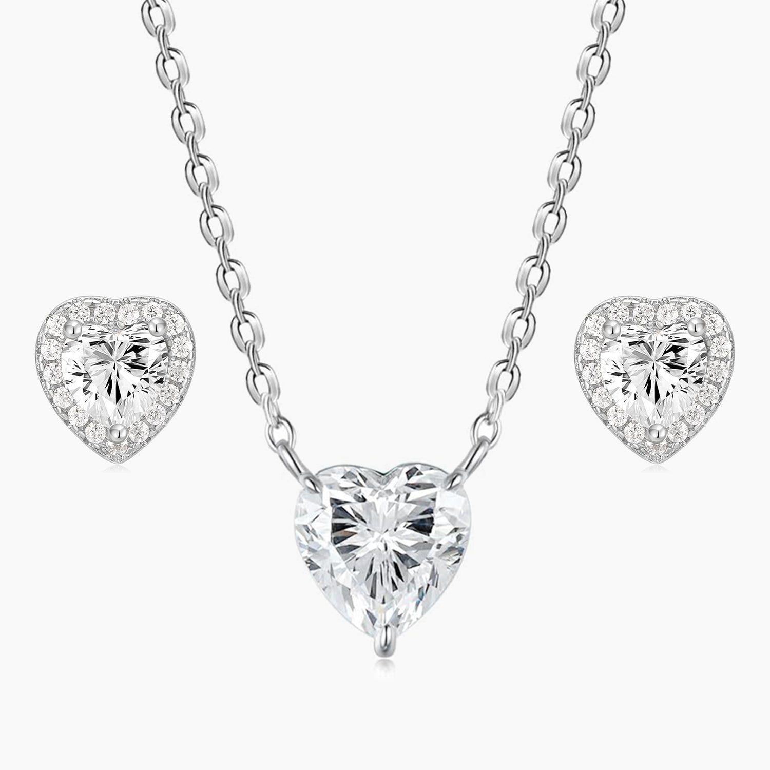 sets bridal jewelry, cz wedding sets, heart earrings, heart necklace, danity necklace, wedding jewelry sets, wedding jewelry sets for bride, necklace and earring set