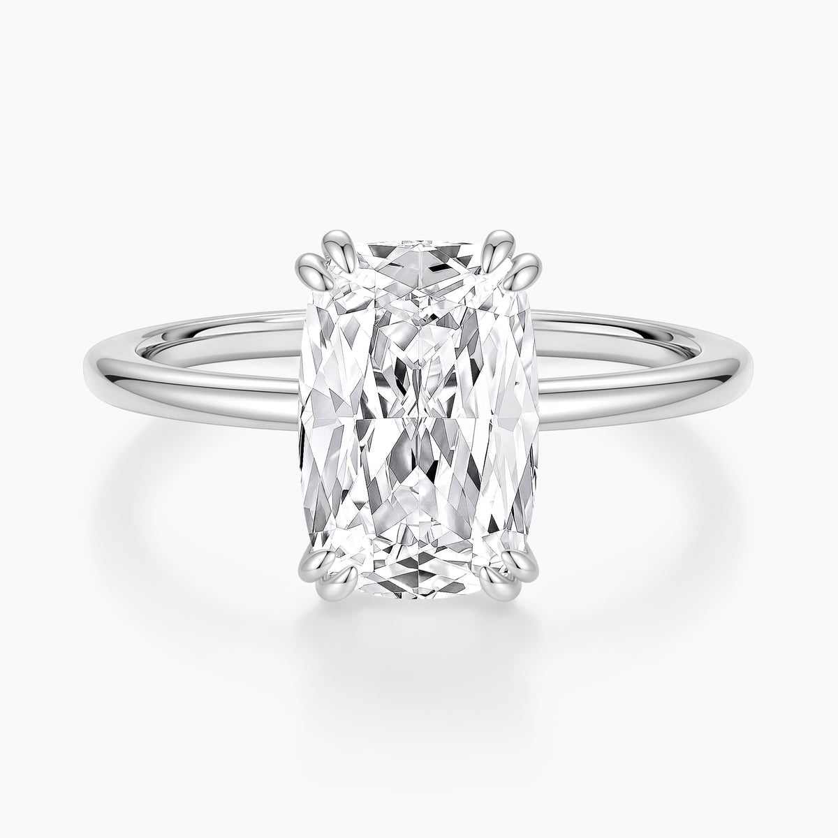Hidden Halo Elongated Cushion Cut Engagement Ring