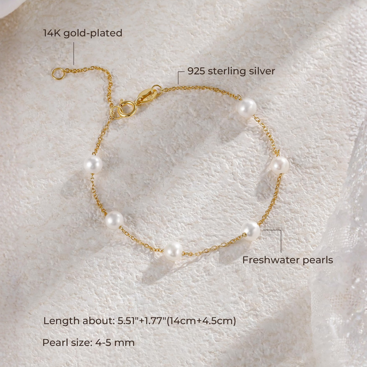 freshwater pearl bracelet, pearl bracelet, gold plated, affordable jewelry, stackable bracelet, gold and pearl bracelet, Sterling Silver
