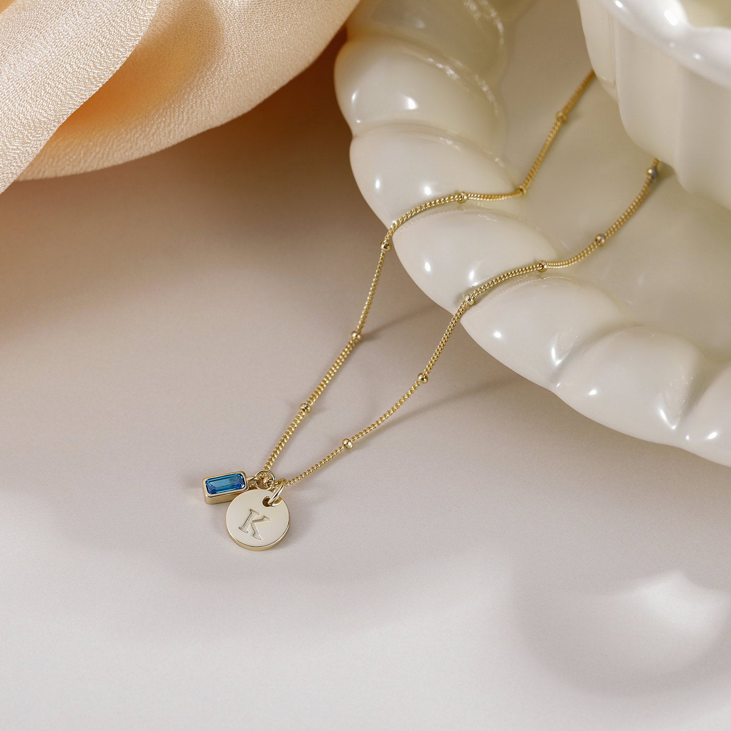 Abbott Lyon Initial And Birthstone Necklace Abbottlyon Rose Gold