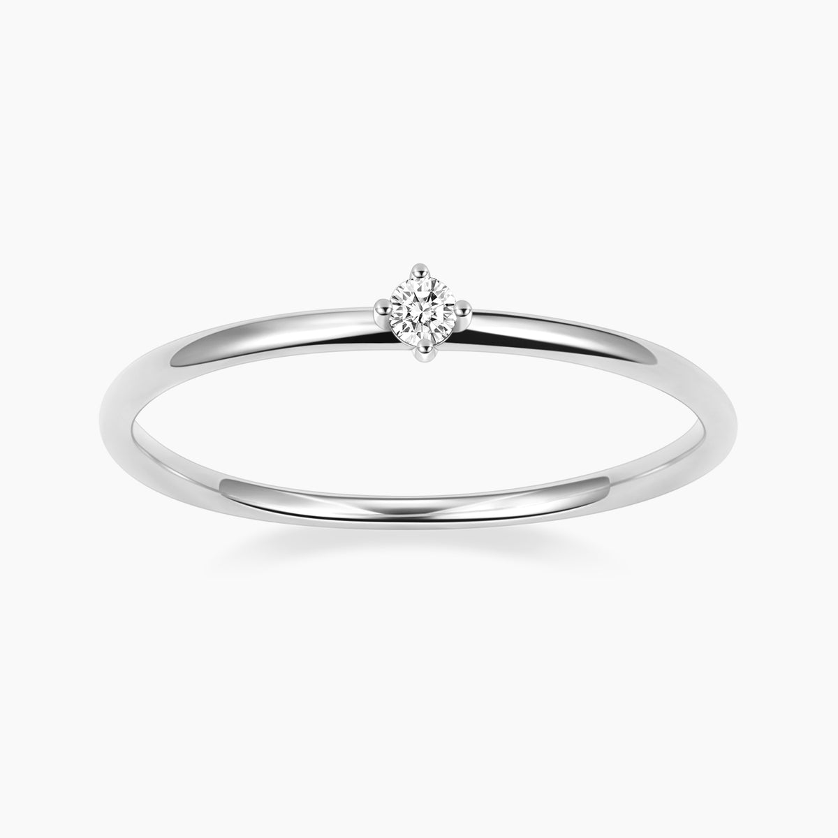 Petite Round Solitaire Moissanite Ring
