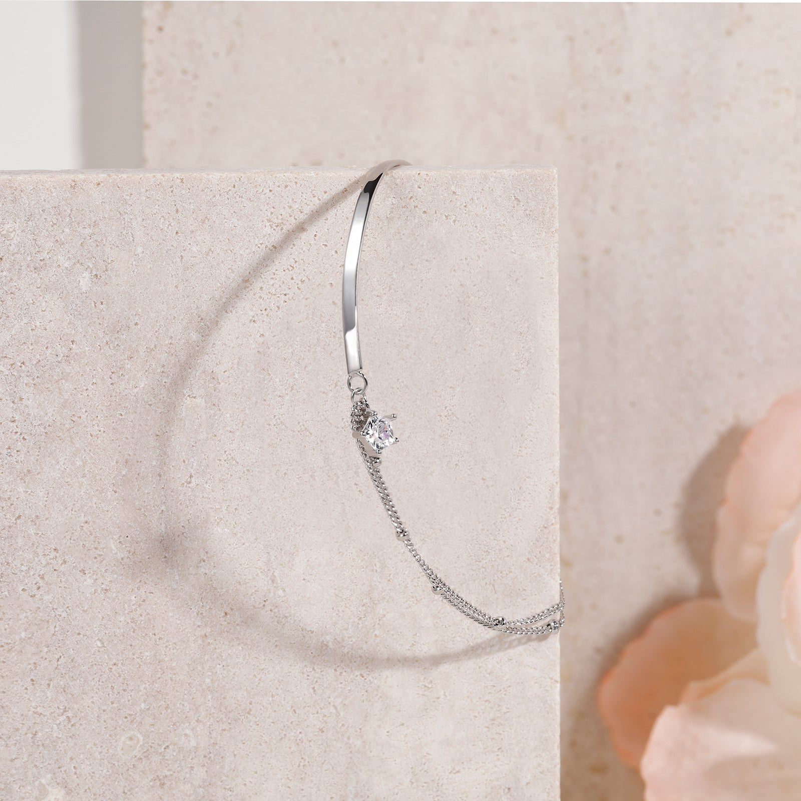 beaded bracelet, cz stones, sterling silver, star bracelet