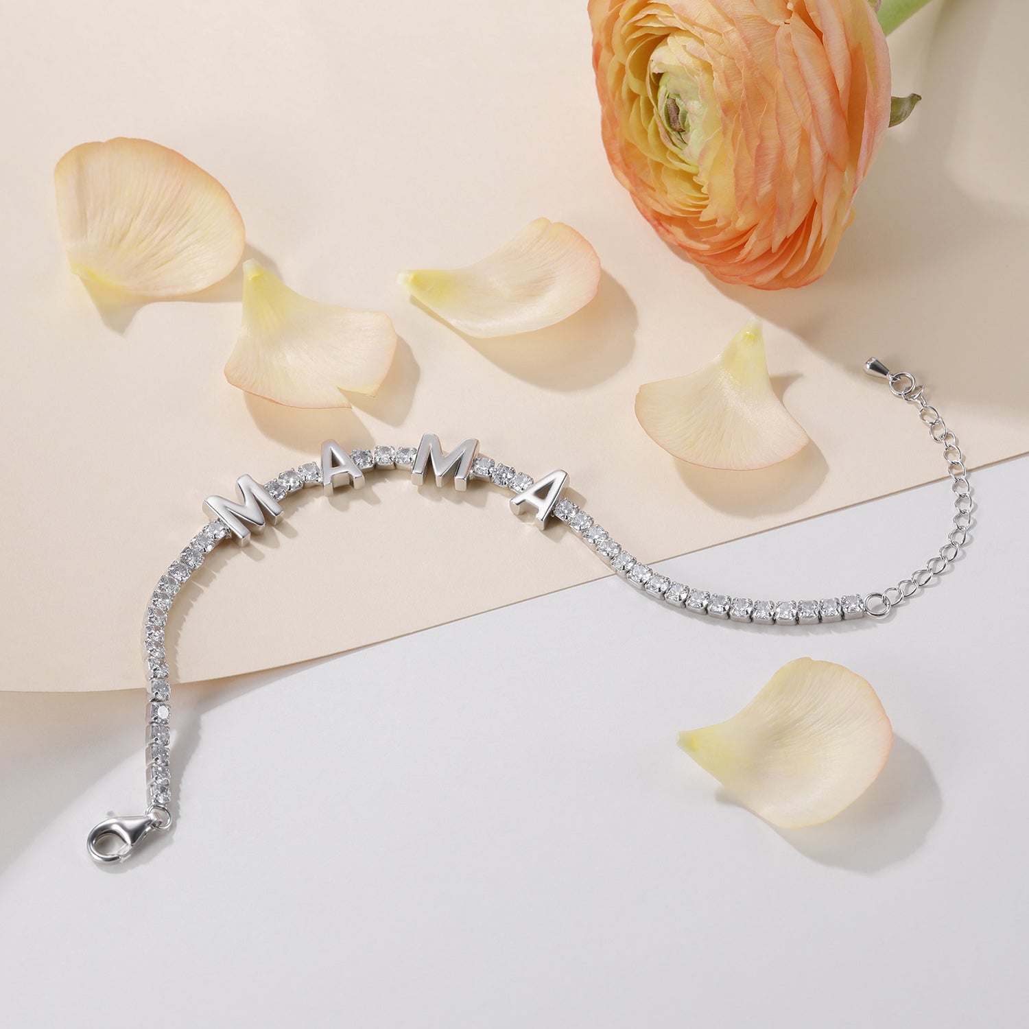 mama bracelet, tennis bracelet, letter bracelet, gift for mom