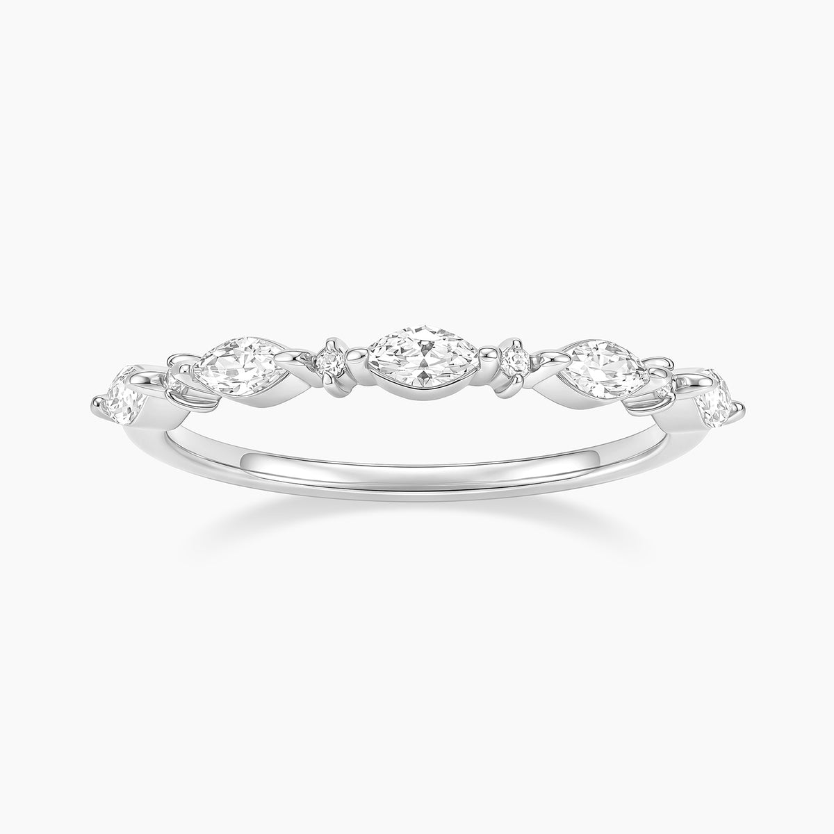 EAMTI JEWELRY Marquise and Round Half Eternity Wedding Band