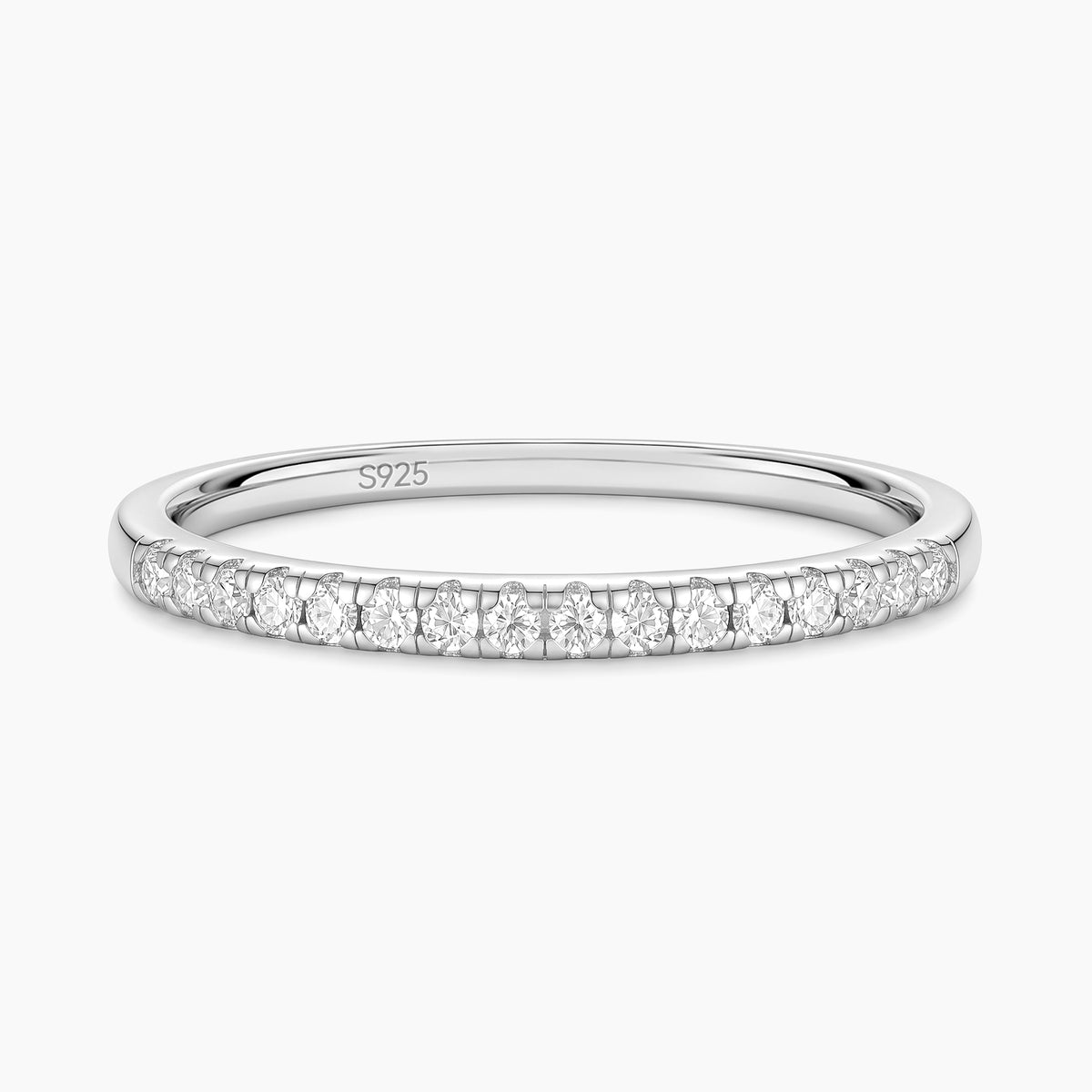 Moissanite Half Eternity Anniversary Band 925 Sterling