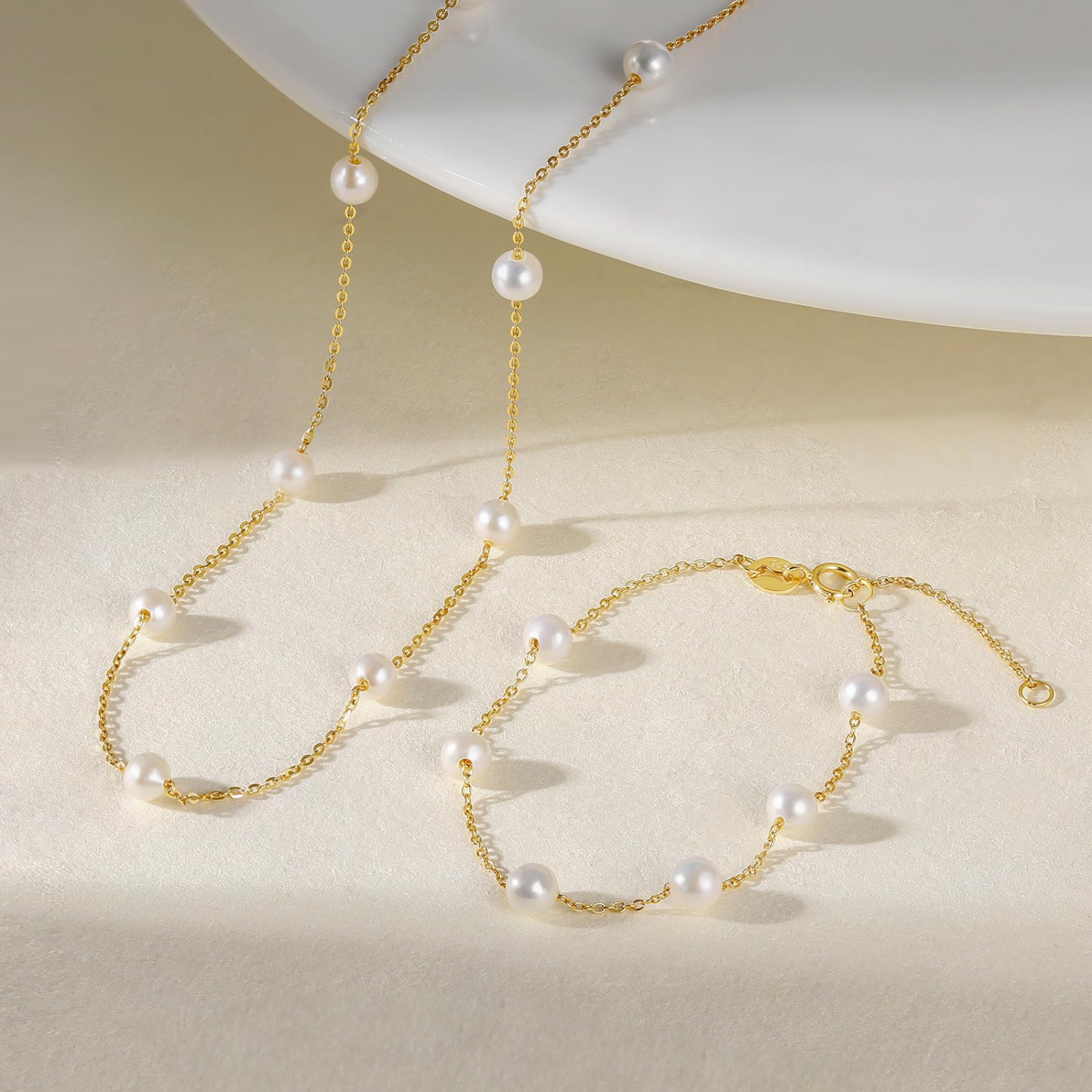freshwater pearl bracelet, pearl bracelet, gold plated, affordable jewelry, stackable bracelet, gold and pearl bracelet, Sterling Silver
