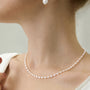 pearl necklace, beaded choker, freshwater pearls, 14K Yellow gold plated brass pearls necklace, freshwater pearl necklace, pearl necklace for brides, wedding pearl necklace, white pearl, pearl choker necklace​, gold and pearl necklace​, white pearl necklace​, chunky pearl necklace, tiny pearl necklace, necklace pearl chain