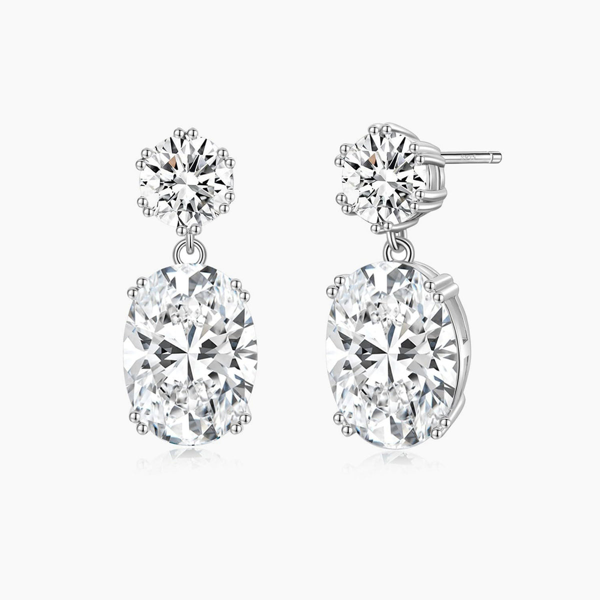 Petite Oval CZ Drop Earrings
