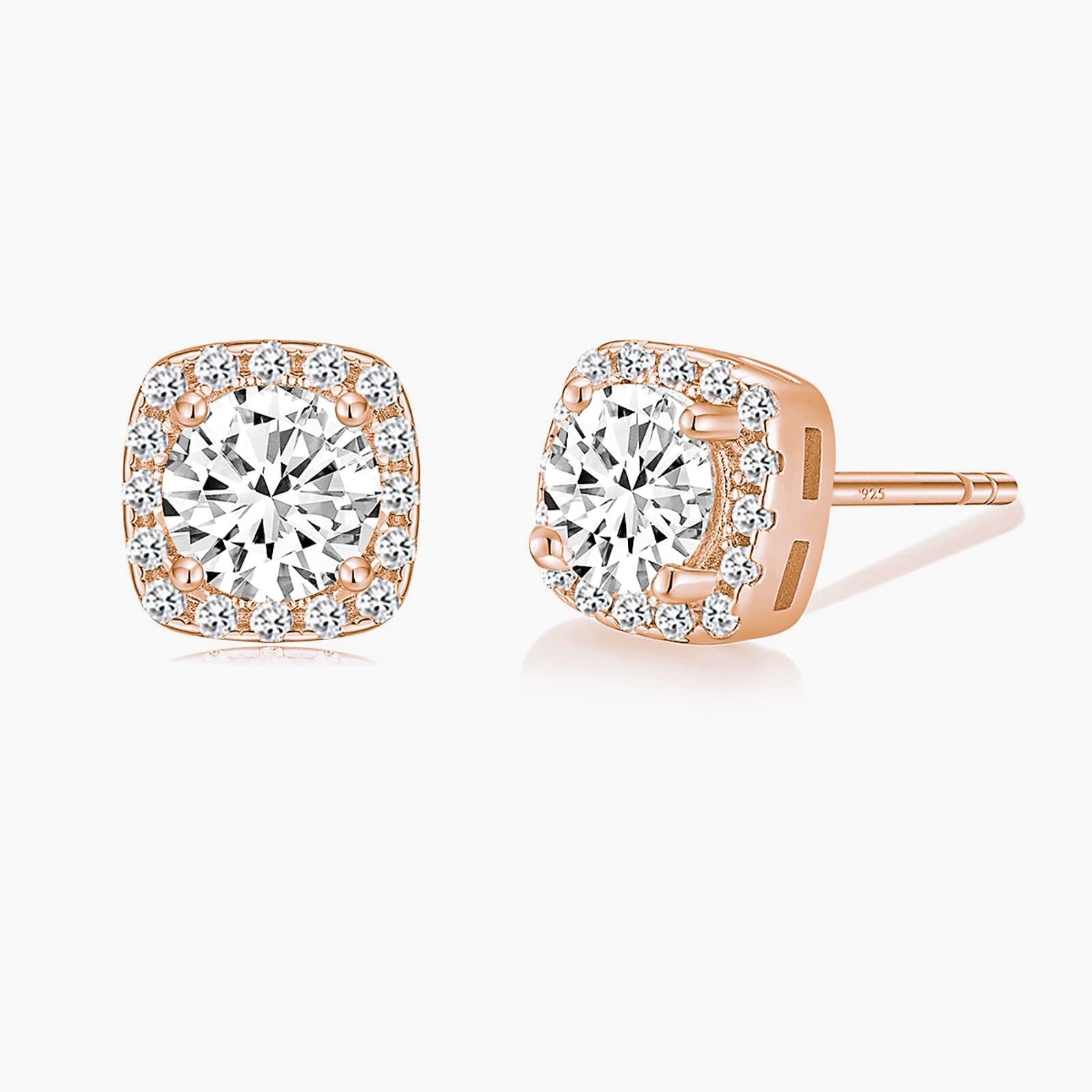 stunning earrings studs; unique jewelry; Eamti, post earrings, s925 silver earrings, solitaire earrings, cubic zirconia earrings for women, cz s925 earrings