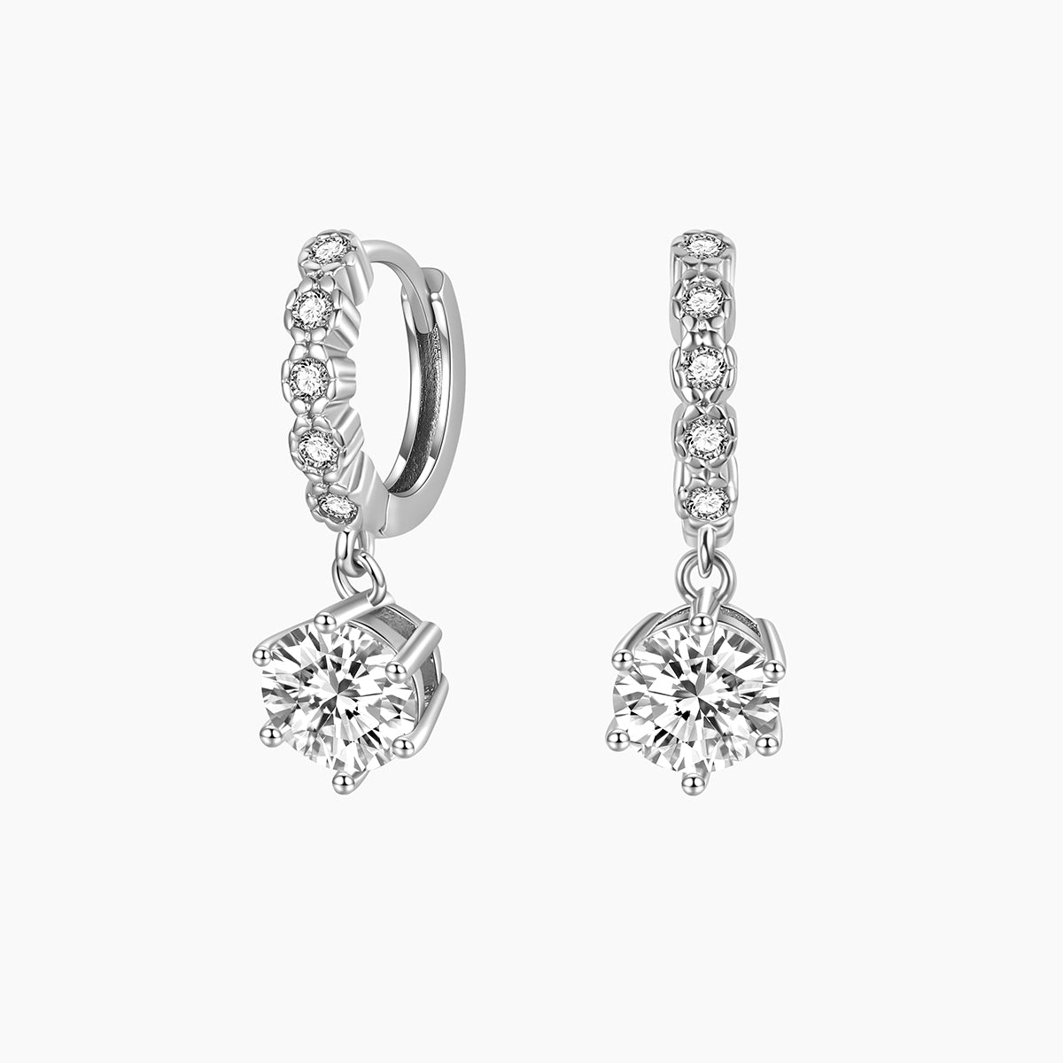 S925 Cubic Zirconia Charm Huggie