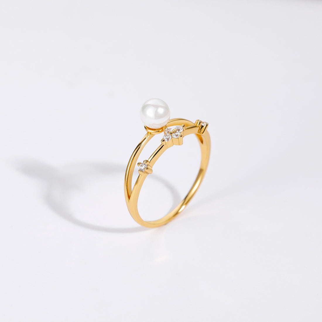 Anello con perla d'acqua dolce a doppio strato S925