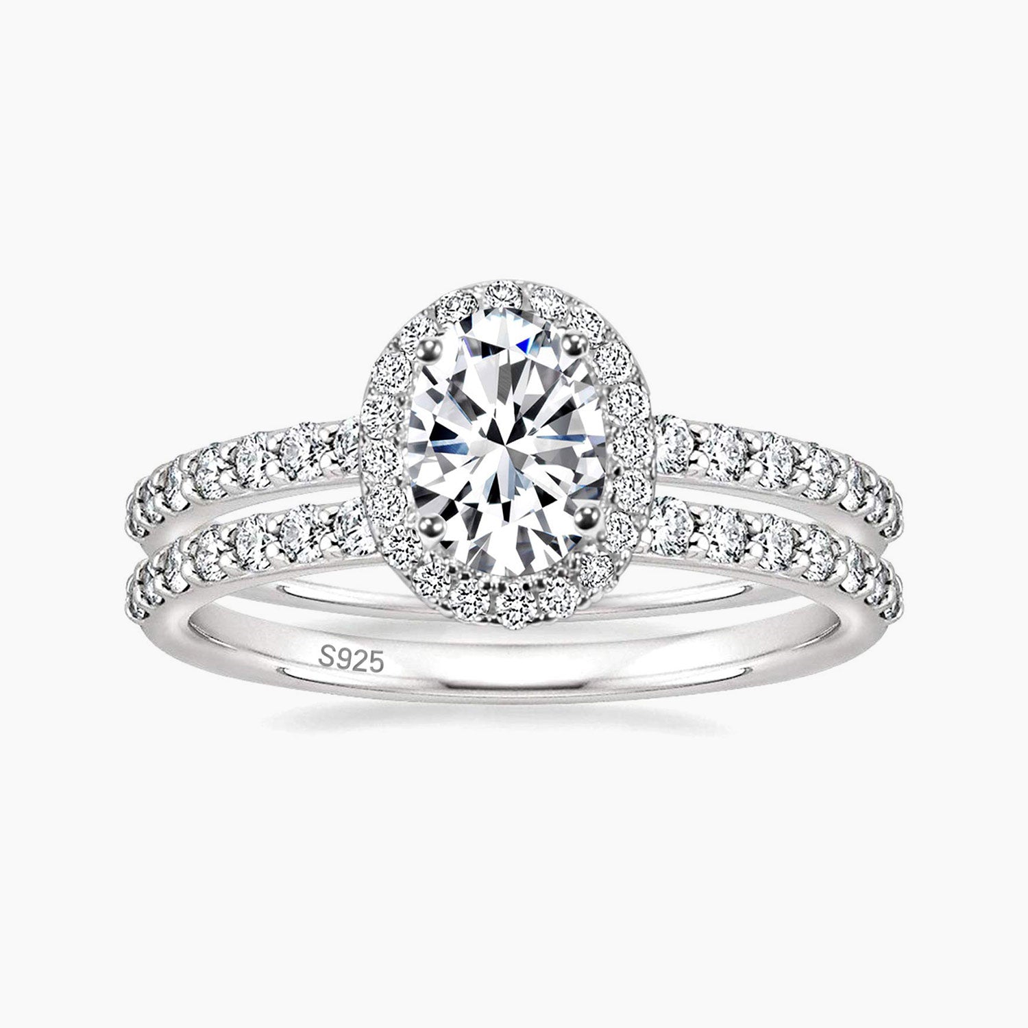 925 Sterling Brilliant Oval Cubic Zirconia Promise Ring