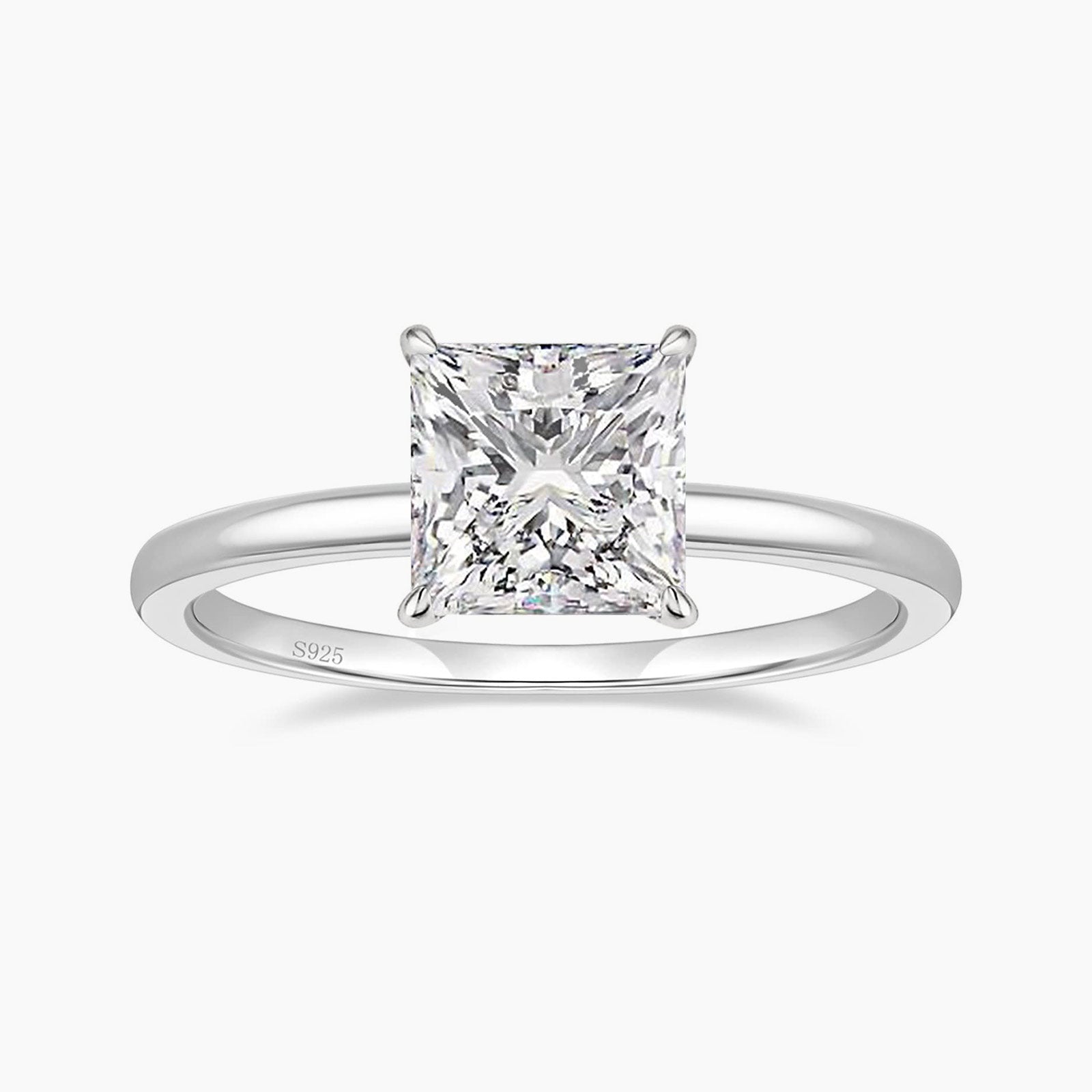925 Sterling Princess Cut Cubic Zirconia Promise Ring