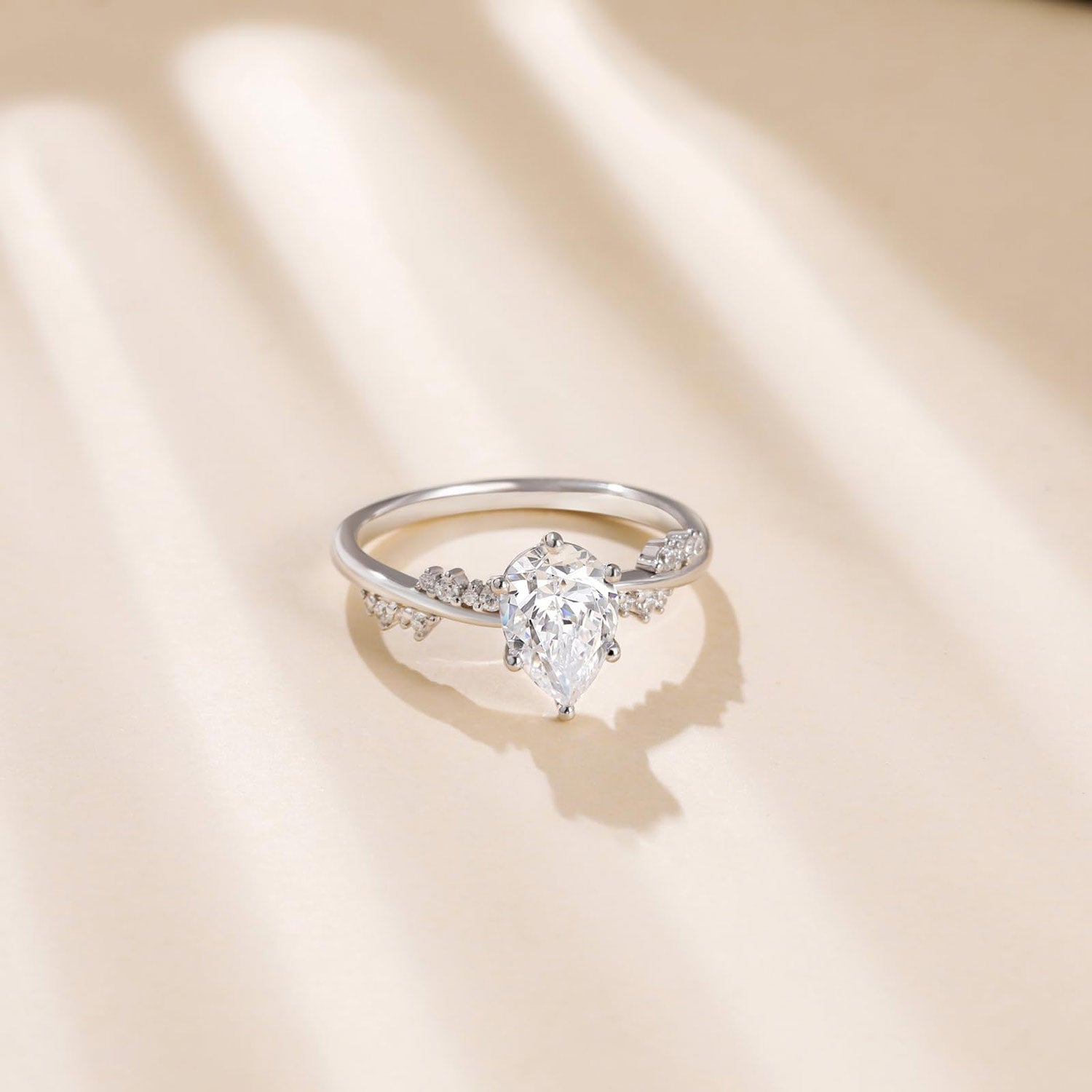 pear cut ring, 2ct diamond ring, cubic zirconia engagement ring, affordable jewelry, travel ring, pear shaped engagement ring