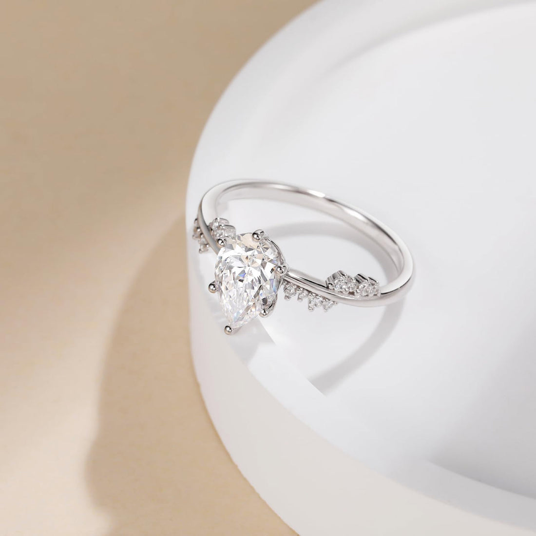 pear cut ring, cubic zirconia ring, sterling silver ring, cubic zirconia engagement ring, cheap wedding rings, pear shaped engagement ring