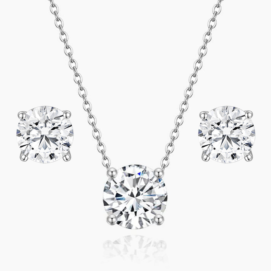 necklace and earrings set, bridal set, cz wedding sets, sets bridal jewelry, solitaire necklace for women, sterling silver necklace, silver gemstone necklace, cubic zirconia, stud earrings, wedding jewelry sets, wedding jewelry sets for bride