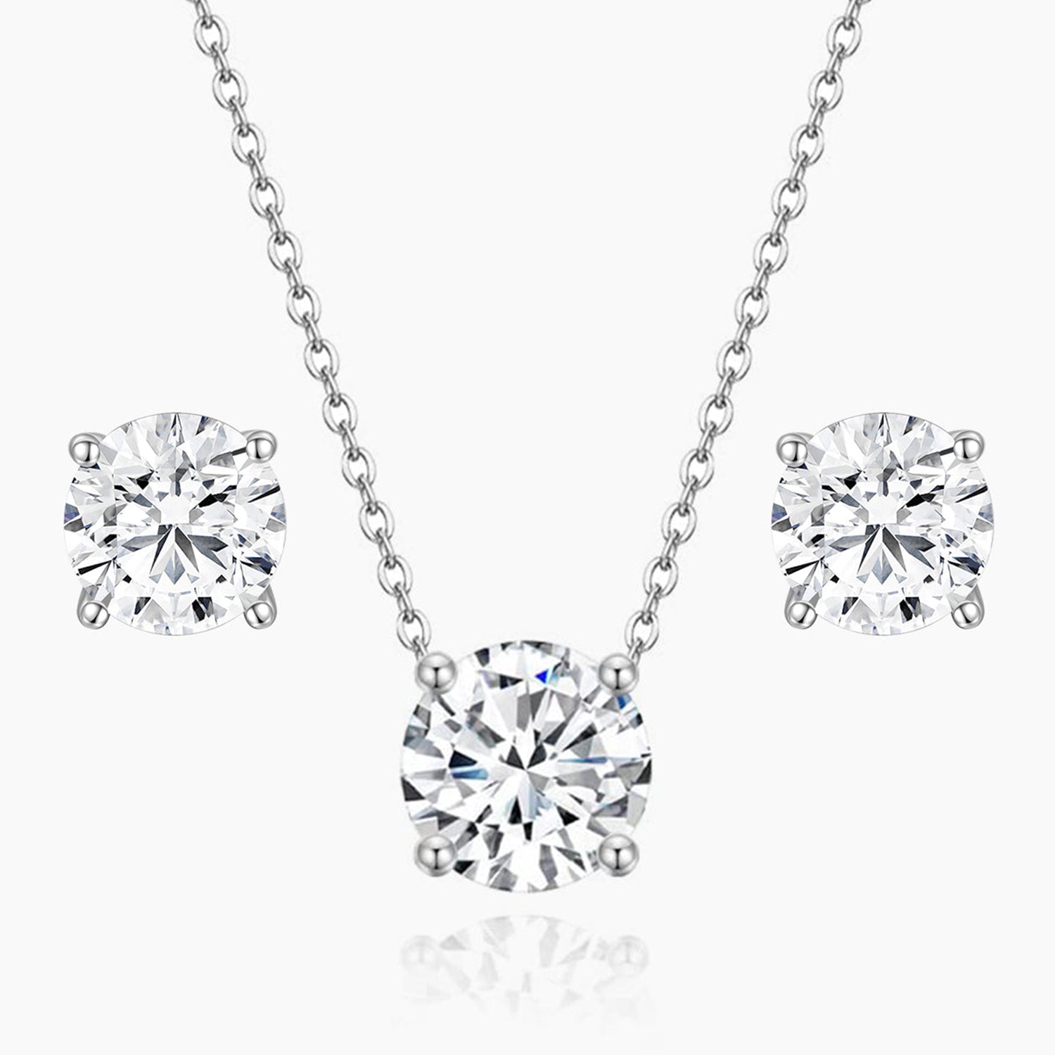 necklace and earrings set, bridal set, cz wedding sets, sets bridal jewelry, solitaire necklace for women, sterling silver necklace, silver gemstone necklace, cubic zirconia, stud earrings, wedding jewelry sets, wedding jewelry sets for bride