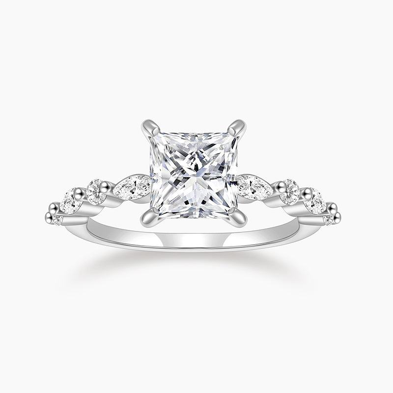 2CT Princess Cut CZ Engagement Ring 925 Sterling