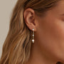 gold pearl drop earrings, freshwater pearl earrings for women, sterling silver pearl earrings, dangle pearl earrings